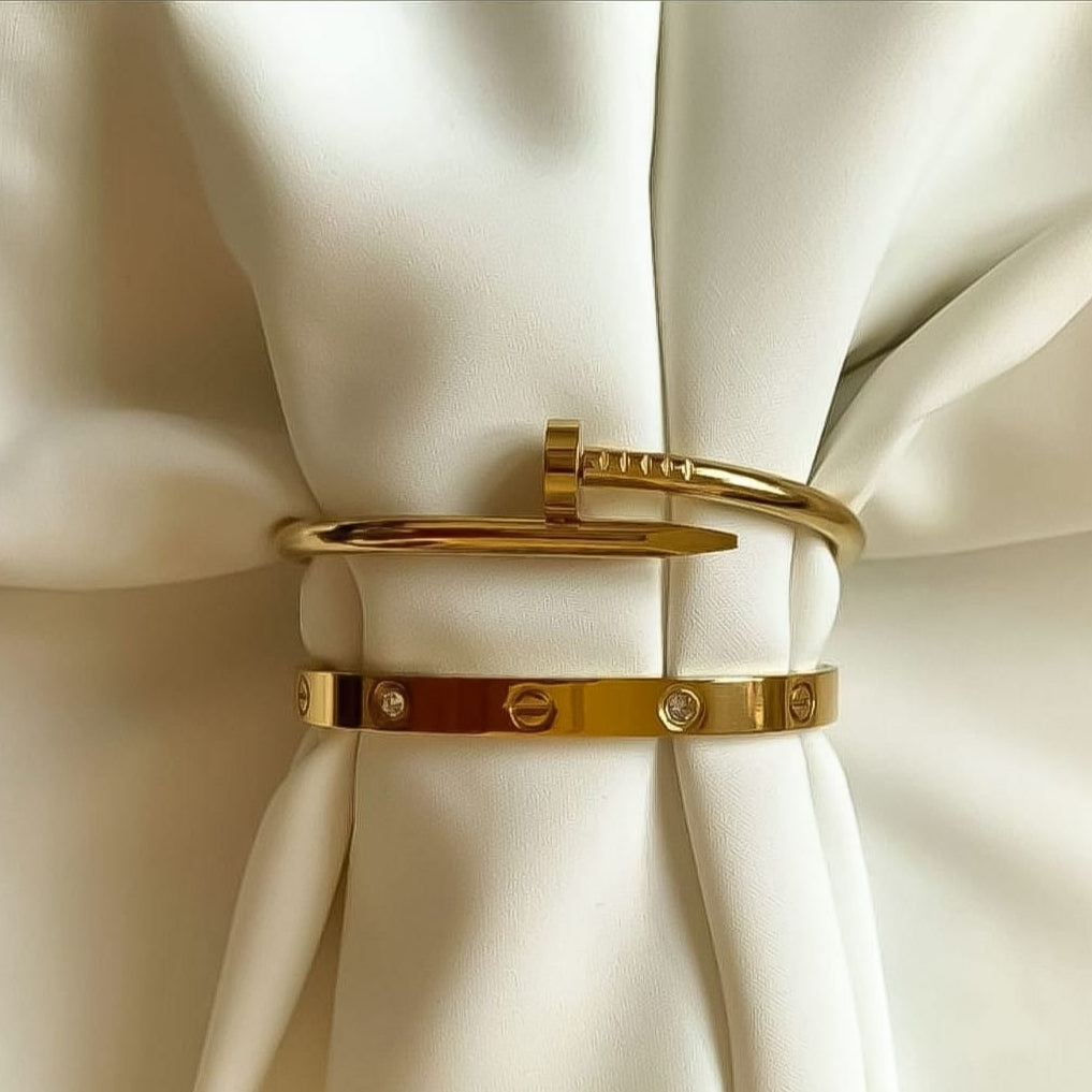 Cartier inspired jewelry deal of two cuffs