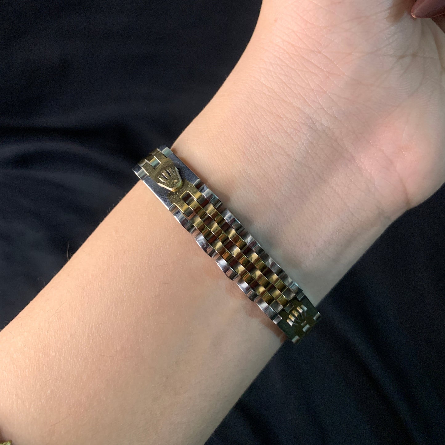 Rolex inspired bracelet – unisex dual-tone stainless steel accessory