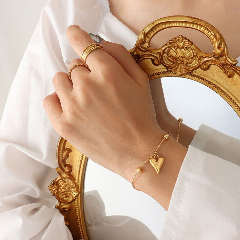 Minimalist heart ball bracelet waterproof non-fade