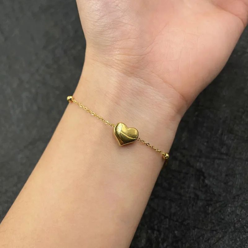 Minimal love heart bracelet waterproof non-fade