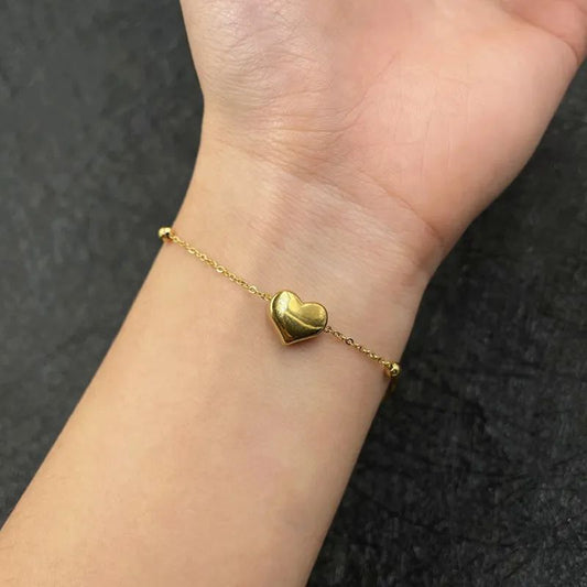 Minimal love heart bracelet waterproof non-fade