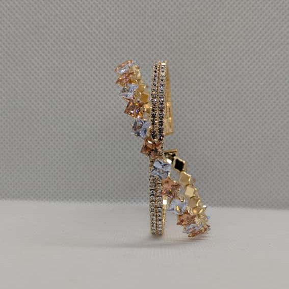 Two-tone crystal bracelet set – waterproof anti-tarnish fashion jewelry