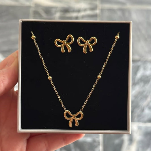 Bow tie necklace set