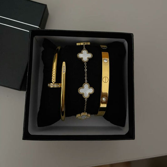 Cartier Cuff + Cartier nail + White Clover trio combo