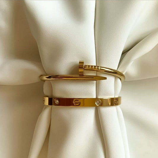 Cartier inspired jewelry deal of two cuffs 