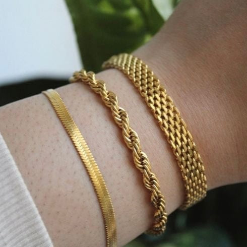 High-end gold bracelet stack for luxury everyday wear