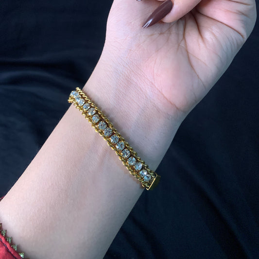 Luxury gold bracelet with cubic zirconia stones – tarnish free daily wear