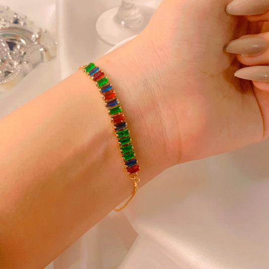 Trendy multi-color adjustable bracelet with premium non-tarnish finish, perfect for everyday wear and gifting.