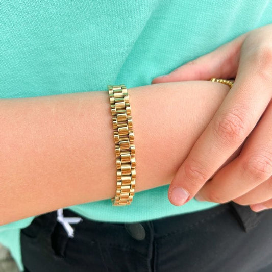 Gold link bracelet – waterproof tarnish-free stainless steel jewelry for women