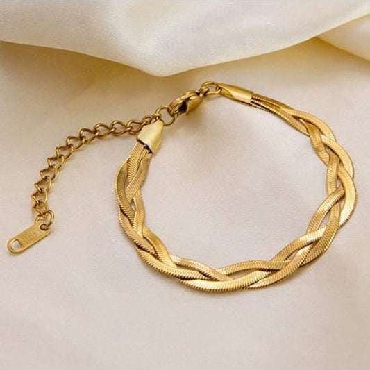 Luxury gold-tone braided bracelet women jewellery