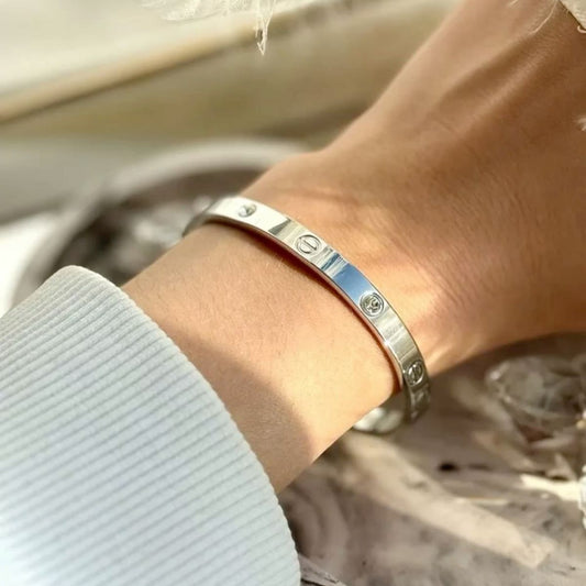 Silver Stamp embossed handcuff