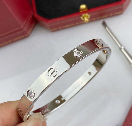 Elegant openable Cartier design silver  handcuff , non-tarnish finish.
