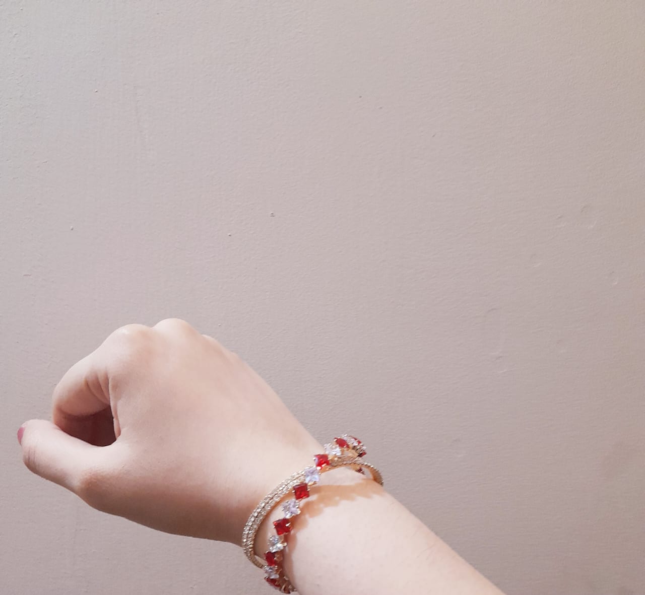 Mehroon Crystal Bangle