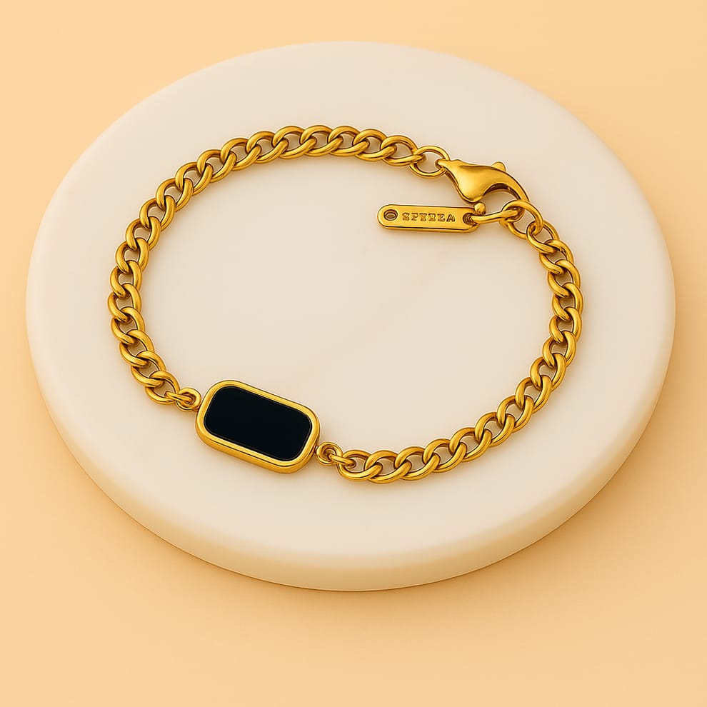 Black Enamel Chain Bracelet