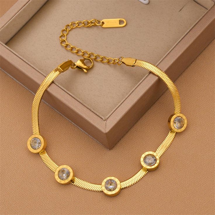 Elegant crystal gold bracelet – minimal luxury jewelry design