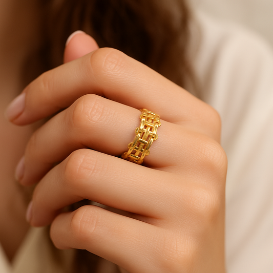 Gold Plated Chain Ring